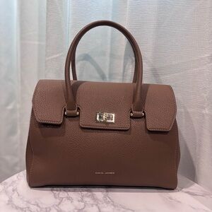 Taupe Structured Top-Handle Satchel